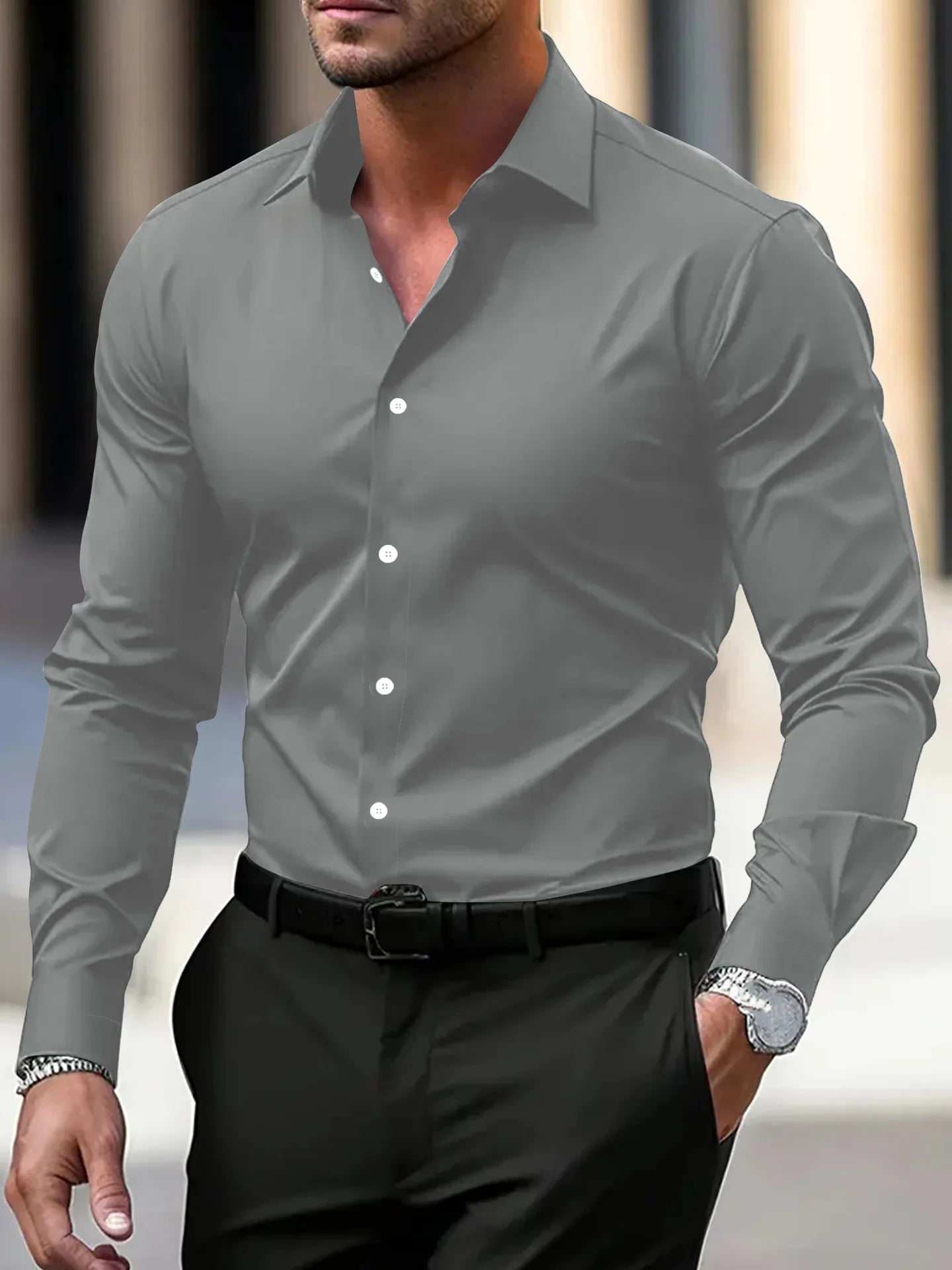 Camicia Uomo Business Slim Fit