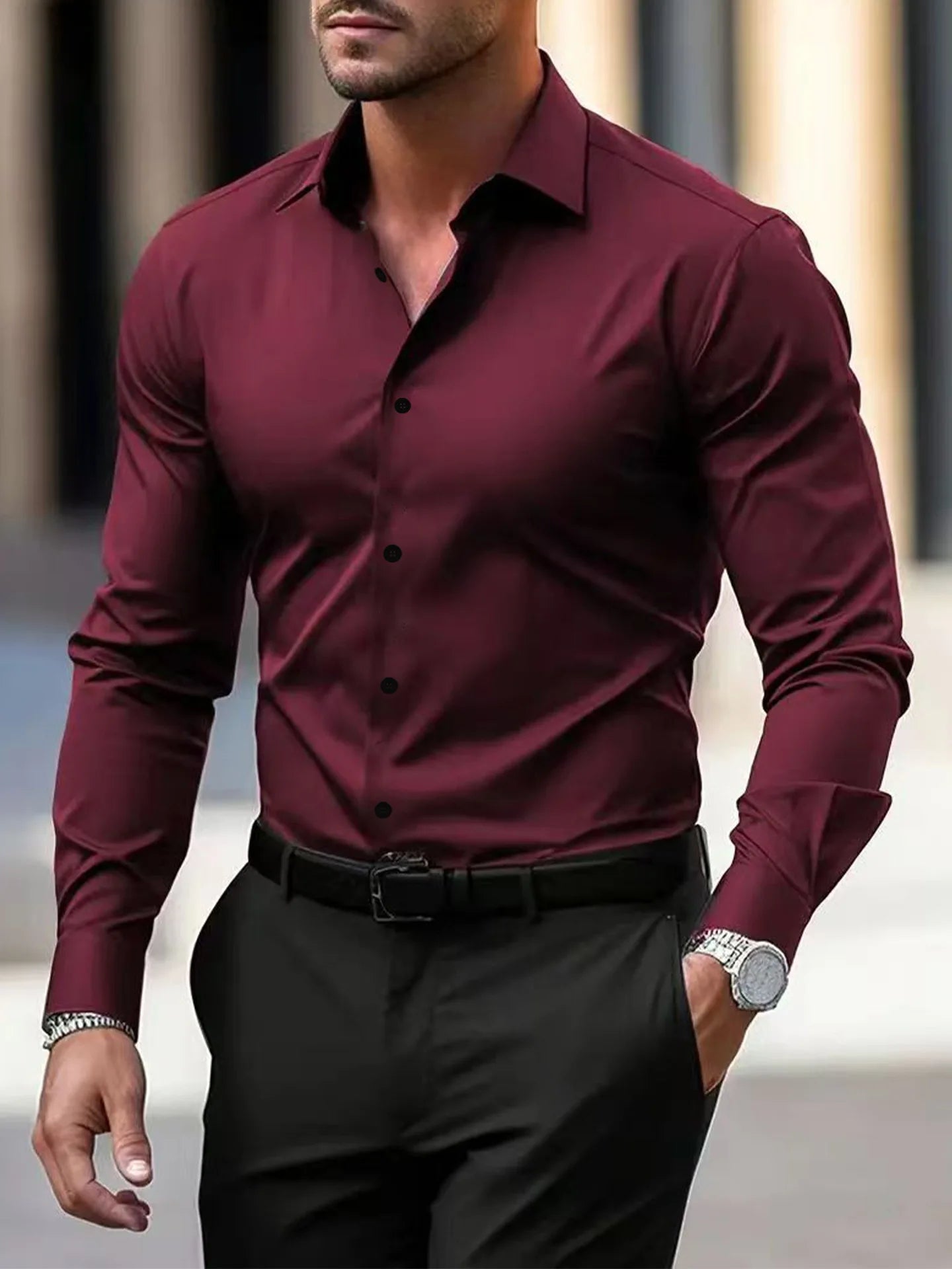 Camicia Uomo Business Slim Fit