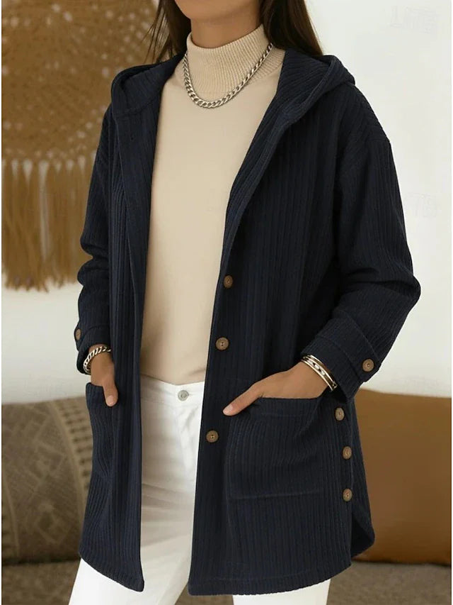 Cardigan invernale con cappuccio