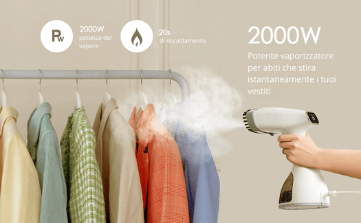 Vaporiera Portatile Vestiti Pronta in 30s